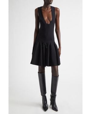 Brandon Maxwell The Cleo Mini Sweater Dress - Black
