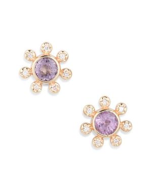 Anzie Dew Drop Étoile Semiprecious Stone & Diamond Stud Earrings - White