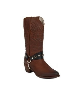 Urbnkicks Cowboy Leather Boots - Brown