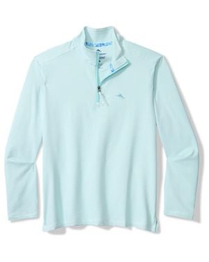 Tommy Bahama Costa Wave Islandzone Seersucker Half Zip Pullover - Blue