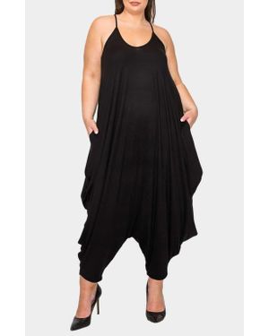 L I V D Quinn Pocket Balloon Leg Jumpsuit - Black