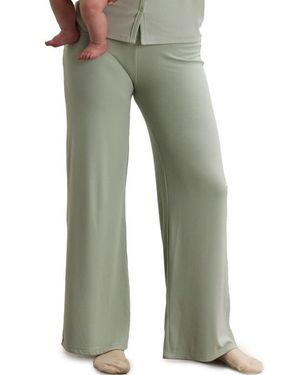 Hatch Collection The Softest Rib Over Under Relaxed Pant - Green