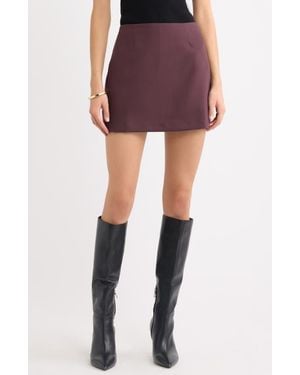 Open Edit Icon Twill Midrise Mini Skort - Multicolor
