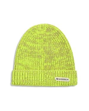 JW Anderson Wool Blend Mouline Beanie - Green