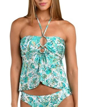 Sunshine 79 Free Spirit Halter Tankini Top - Blue