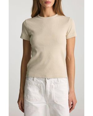 Mavi Stretch Cotton Rib T-Shirt - Natural
