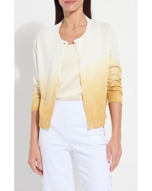 Lyssé Reign Ombré Linen Blend Cardigan - White