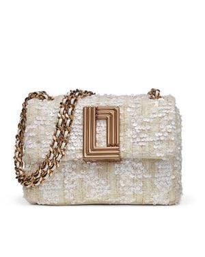 KARL LAGERFELD Lafayette Boucle+Sequins Crossbody - Metallic