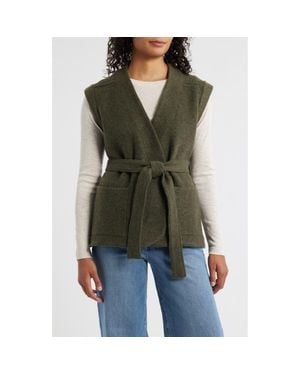 Wit & Wisdom Tie Waist Sweater Vest - Green