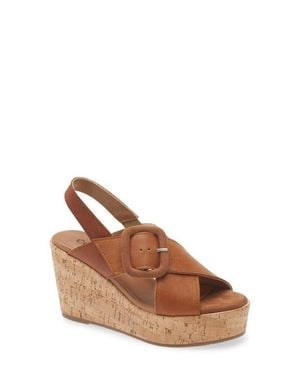 Cordani Dustin Slingback Platform Wedge Sandal - Brown