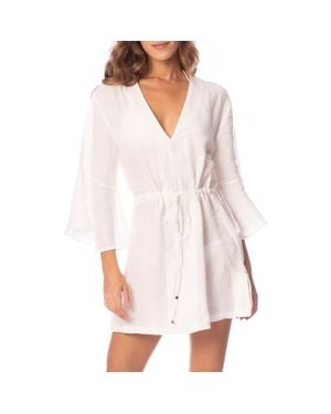 Maaji Linen Cover-Up Minidress - White
