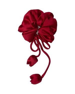 OLAH Tulip Silk Hair Tie Scrunchie - Red