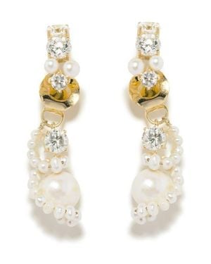 Completedworks Freshwater Pearl & Cubic Zirconia Drop Earrings - White