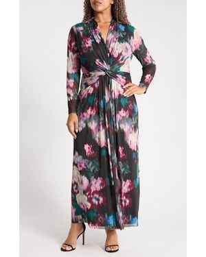 Anne Klein Twist Front Maxi Dress - White