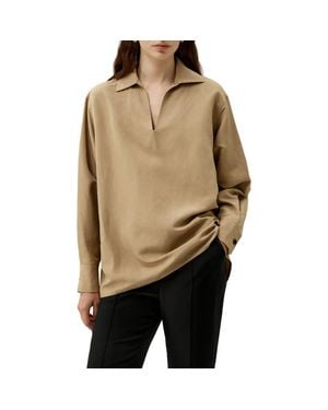 LILYSILK Oversized Silk-Linen Blend Shirt - Natural