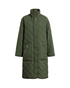 Bernardo Quilted Long Coat - Green