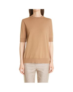 Lafayette 148 New York Knit Crepe Top - Natural