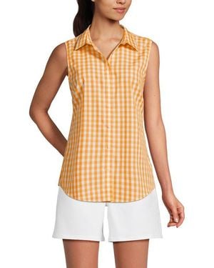 Lands' End Sleeveless No Iron Shirt - White