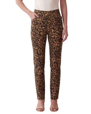 Jessica London Comfort Waist Stretch Denim Straight-Leg Jean - Brown