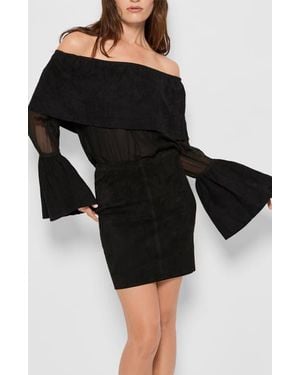 AS by DF Ines Suede Top - Black