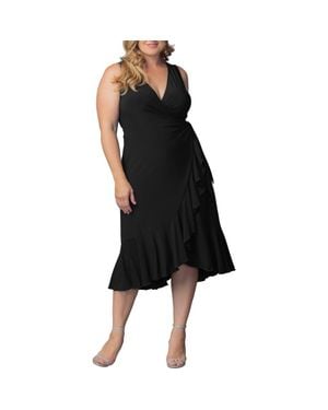Kiyonna Laguna Sleeveless Wrap Dress - Black
