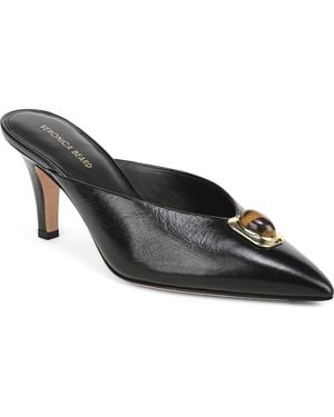 Veronica Beard Cabochon Leather Pointed Toe Mule - Black