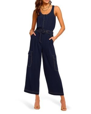 Ramy Brook Greta Wide Leg Crop Jumpsuit - Blue