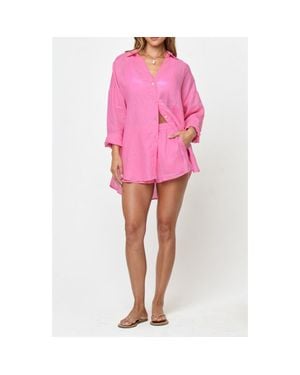 LSPACE Rio Linen Cover-Up Tunic - Pink