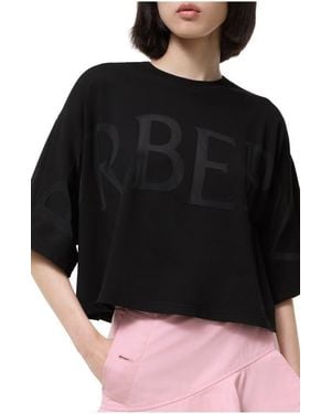 Burberry Logo Cotton Blend T-Shirt - Black