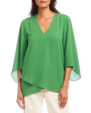 Karen Kane Crossover Hem Asymmetric Top - Green