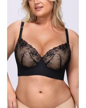Shapellx Back Smoothing Lace Underwire Bra - Black