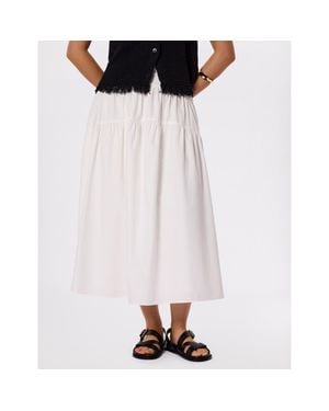 Whistles Tier Hem Cotton Skirt - White
