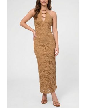 Rachel Roy Aitana Bead Keyhole Crochet Maxi Dress - Multicolor