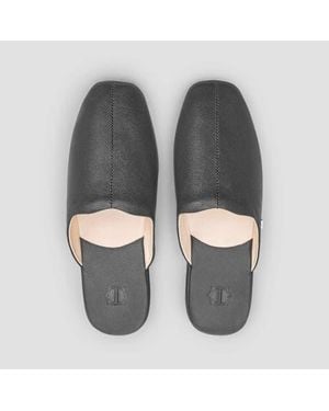 Toga Glen Leather Slippers - Gray