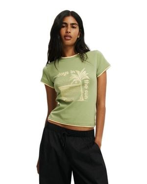 Cotton On The Double Layer Tiny Graphic Tee - Green