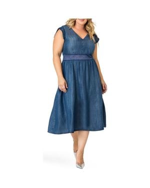 Standards & Practices Rosaleen A-Line Dress - Blue