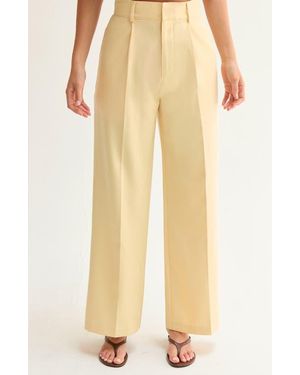 Crescent Wide Leg Pants - Yellow