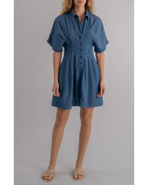 Kut From The Kloth Francesca Dolman Sleeve Button-Up Shirtdress - Blue