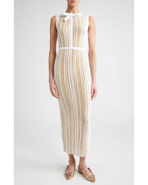 Giambattista Valli Bow Trim Sleeveless Knit Dress - White