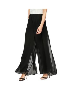 Alex Evenings Gauzy Wide Leg Pants - Black