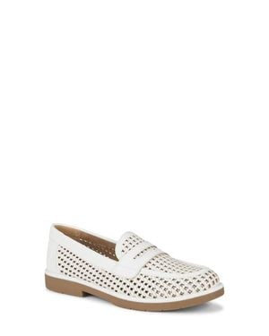 BareTraps Calli Woven Faux Leather Loafer - White