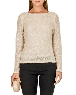 Endless Rose Sequin Scoop Neck Top - Natural