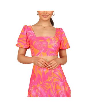Petal & Pup Addison Tropical Floral Crop Top - Pink