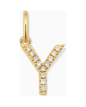 Oradina 14K My Letter Diamond Pendant Charm - Metallic