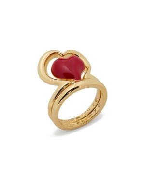 Kate Spade Amour Set Of 2 Heart Rings - Pink