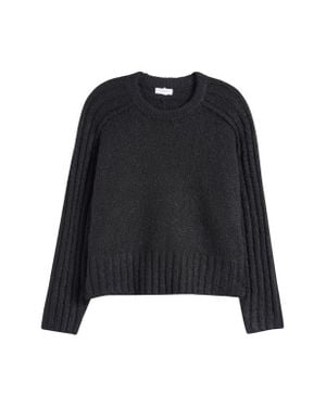 TOPSHOP Rib Trim Sweater - Black