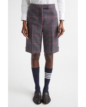 Thom Browne Glen Plaid Backstrap Bermuda Shorts - Gray