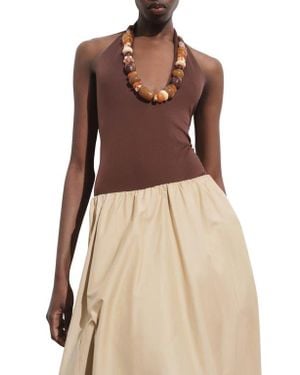 Mango Halter Neck Bodysuit - Brown