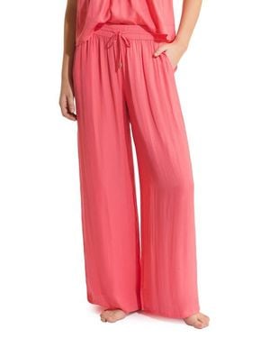 Etam Cheeta Wide Leg Pajama Pants - Red