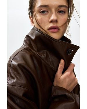 H&M Oversized Peplum Jacket - Brown